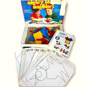 Vintage 1983 Magi Blocs by Regev | Complete Shape Mosaic Puzzle Set